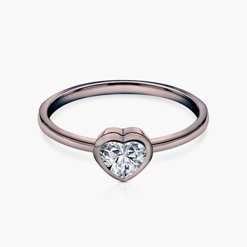 Pierścionek zaręczynowy Pure: czarne złoto, diament w szlifie serce